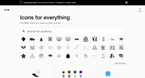 The noun project homepage.