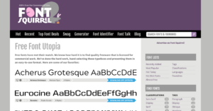 Font Squirrel homepage.